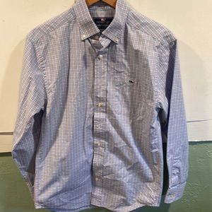 Vineyard Vines pink and blue plaid dress shirt small